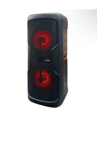 Blic KTS-2032 Mikrofonlu Şarjlı Bluetooth Hoparlör Çift 4 Inç Sürücülü RGB LE...