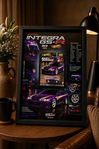 HOT WHEELS Hotwheels 1/64 ölçekli Custom Acura Integra GSR 47.5x37.5 tablo
