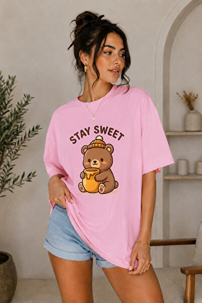 FECCY Tricou Premium Stayswwet cu imprimeu pentru femei, supradimensionat, di...
