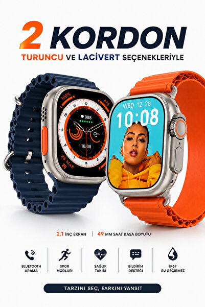 Zineets Watch DT S2 Mini Kordon Hediyeli 39mm Akıllı Saat Iphone Ve Android T...