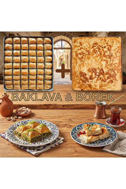 Filizzade 1 TEPSİ AKÇABAT BAKLAVA 1 TEPSİ SU BÖREĞİ GELENEKSEL 2’ Lİ AVANTAJ ...