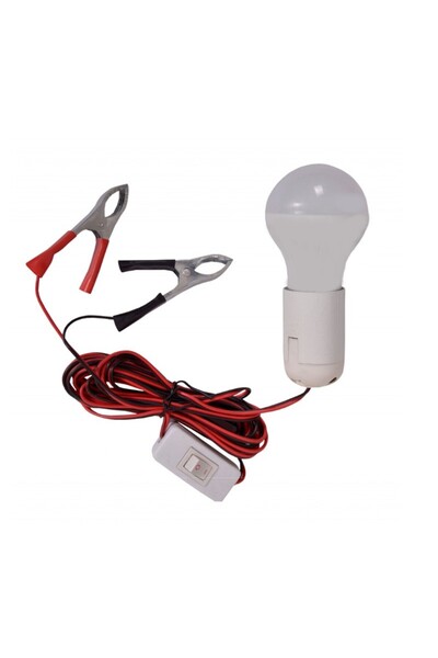 OEM Λάμπα LED E27 με κροκοδειλάκια και διακόπτη 12V 9W 18 SMD 460LM 6000K ψυχ...