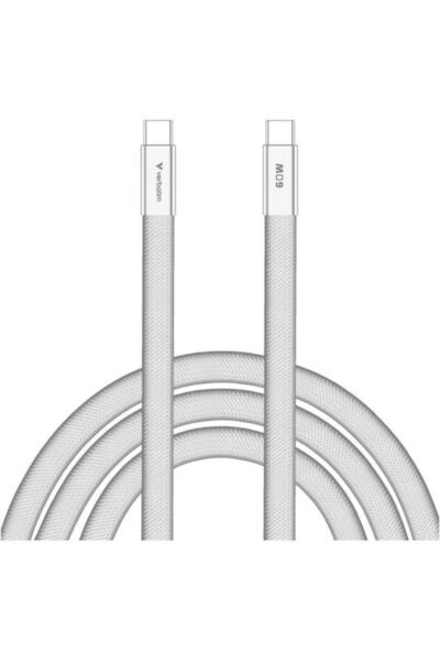 Verbatim Καλώδιο USB 2.0 USB-C Αρσενικό - USB-C 60W PD Λευκό 1.2μ 30274