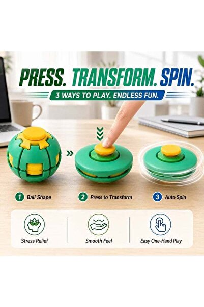 Spinner كرة تخفيف التوتر، 360 درجة °   كرة فيدجت للضغط والدوران، كرة دوارة ثل...