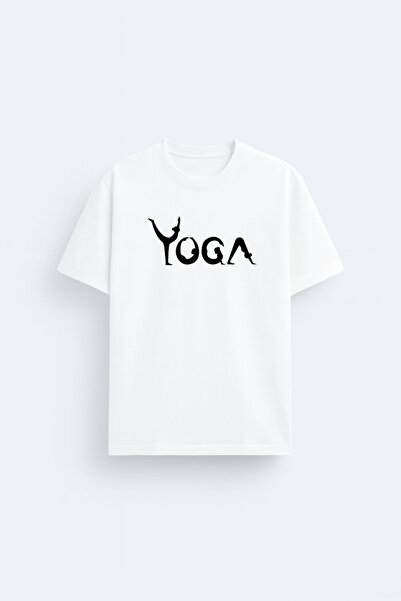 cesita Yoga Namaste Printed Cotton White T-Shirt T-Shirt