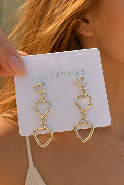 TAKIPORT Gold Color Heart Figured Dangle Women's Earrings