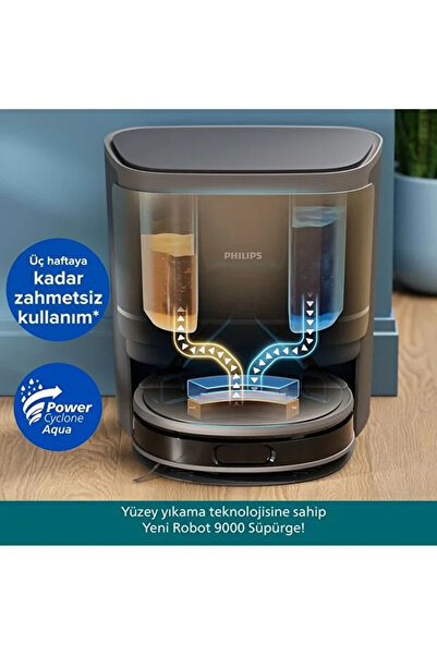 Philips 8000Pa Güçlü Emişli Paspas Kaldırma Özellikli Premium Robot Süpürge, ...
