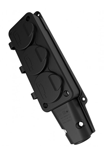 Bemis Rubber (Bk1-1402-3613) Covered Grounded Triple Group Socket - Black