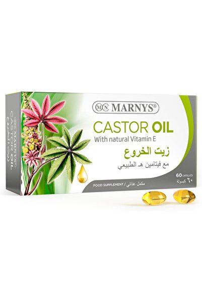 Marnys Castor Oil 500 mg - Natural Laxative Digestive Wellness Support Softge...