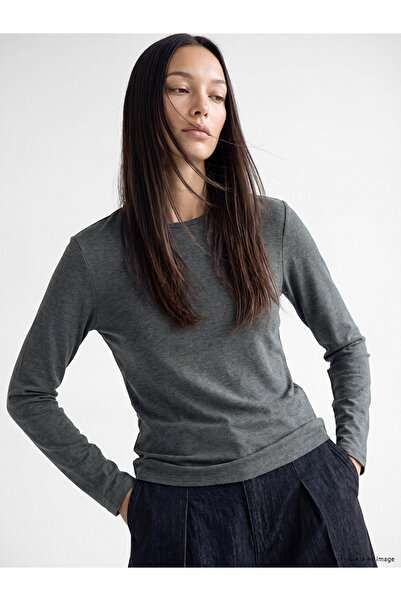 LC Waikiki Anthracite Crew Neck Women's Bodysuit