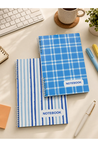 PickyTidy A4 Spiralli Defter 2'li Set – Renkli Kapaklı Çizgili - Kareli Okul ...
