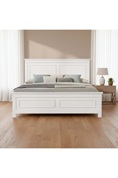 Roots Furniture سرير كينج من خشب بروفانس الأبيض