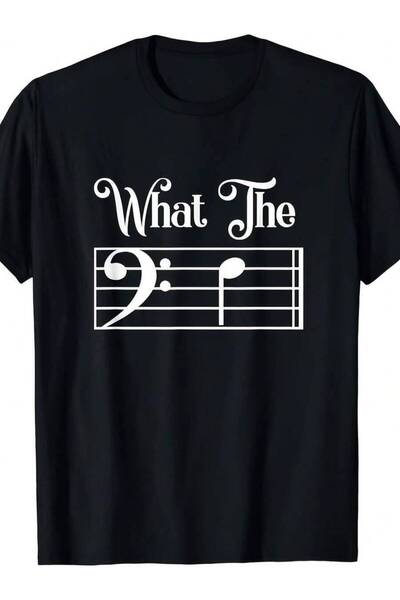 29CUN تي شيرت What The F Music Lover مع رسومات نوتة موسيقية على شكل مفتاح الب...