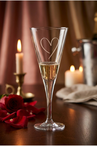 MLDSG Romantik Çift Kadeh Seti (2 Adet) – Kalp Lazer Desenli Söz, Nişan ve Yı...