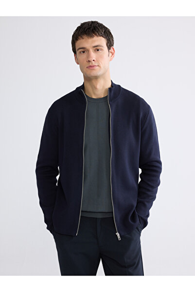 LC Waikiki Nevavm Standard Fit Stand Collar Men's Knitwear Cardigan with a Di...