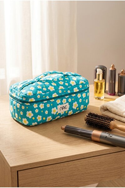 Kapitone Papatya Büyük Boy Saç Şekillendirici Airwrap Organizer Çanta