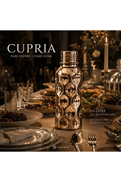CUPRIA Çökertme Bakır Matara - 1.5 Litre