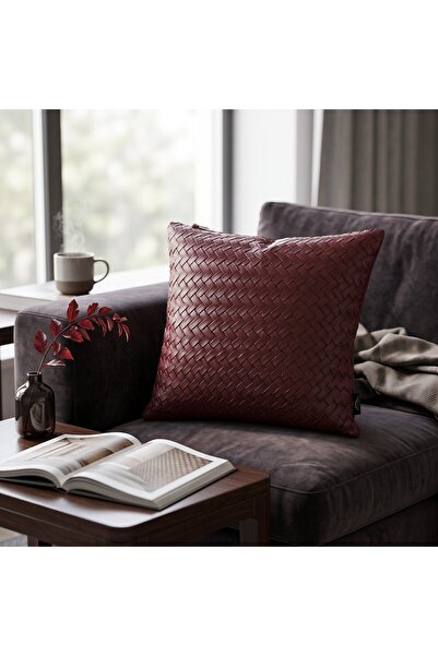 Framgan Rovella Desenli Premium Suni Deri Dolgulu Kırlent 45x45