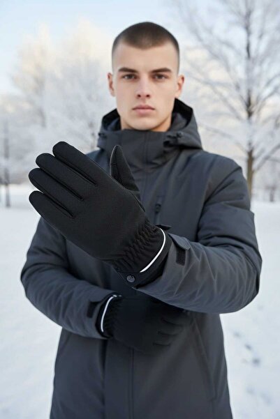 Aware Time Parachute Fabric Touchscreen Plush Men's Gloves