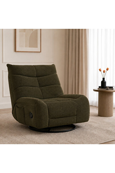 Roots Furniture كرسي استرخاء دوار باللون الأخضر العسكري من فين
