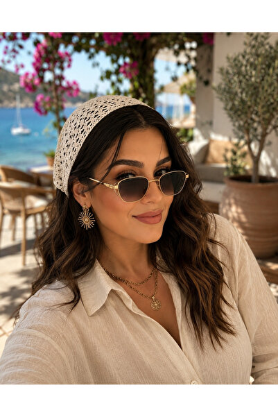 Kadın Bohem Bandana Krem Renk