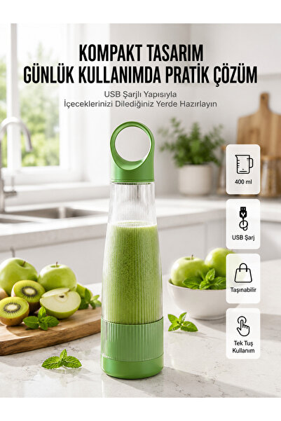 UCUZTEKNO Ev Dışı Kullanıma Uygun Taşınabilir Smoothie Makinesi