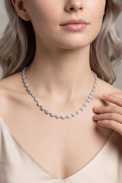 So CHIC... Stella 18 Ayar Beyaz Altın Kaplama Gümüş Gerdanlık