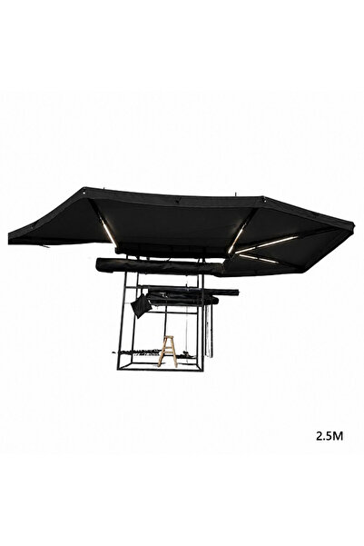 OEM Πλαϊνή Τέντα Σκίασης Αυτοκινήτου 270° 2.5μ με LED Φωτισμό CXZ007 Μαύρη