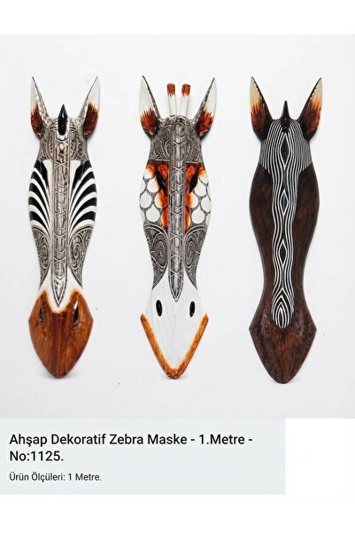XTRIKE ME Ahşap Dekoratif Duvar Süsü ve Obje Zebra Mask 1.Metre Karışık Renk 1 adet