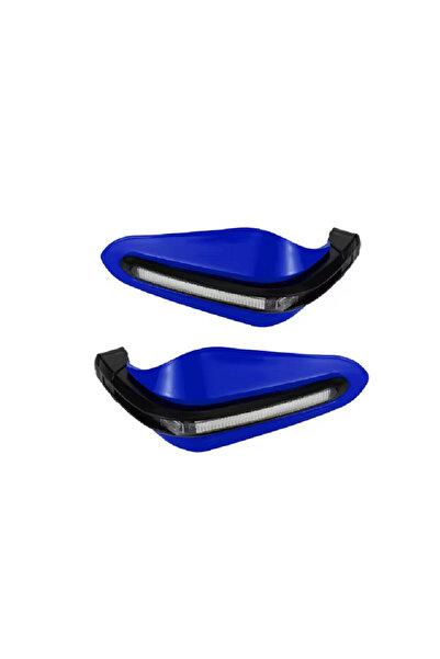 OEM Προστατευτικές Χούφτες Μηχανής 22mm με LED Λευκό 2 τεμάχια – Μπλε