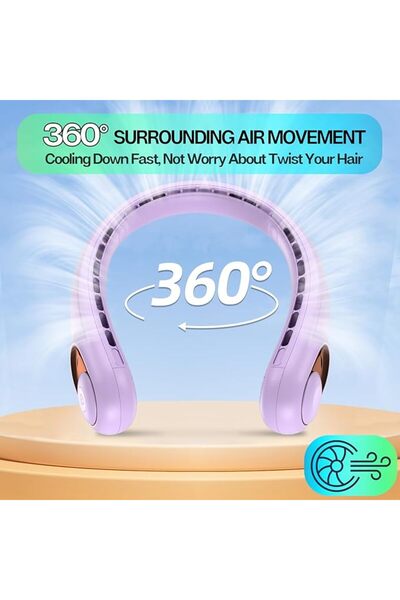 GENERAL KIDEE Neck Fan, Portable Bladeless Neck Fans, Upgrade 360° Airflow, S...