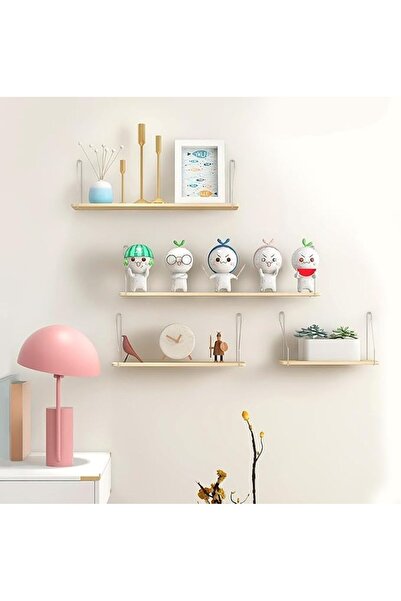 Generic 3 Set Floating Shelves, Rustic Wooden Shelf with Metal Brackets for W...