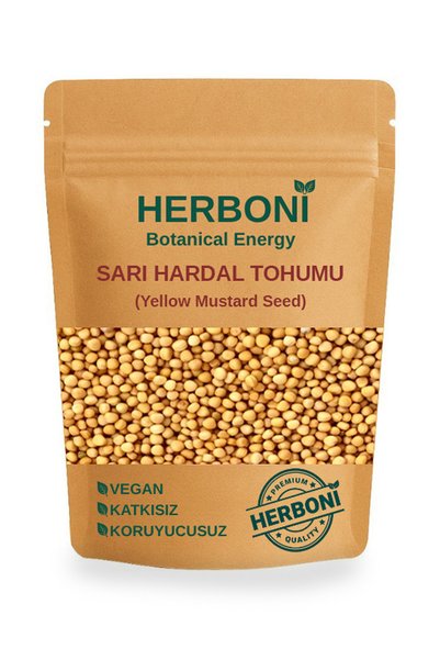 HERBONİ Sarı Hardal Tohumu 100 gr ( Elenmiş ), Doğal ve Katkısız