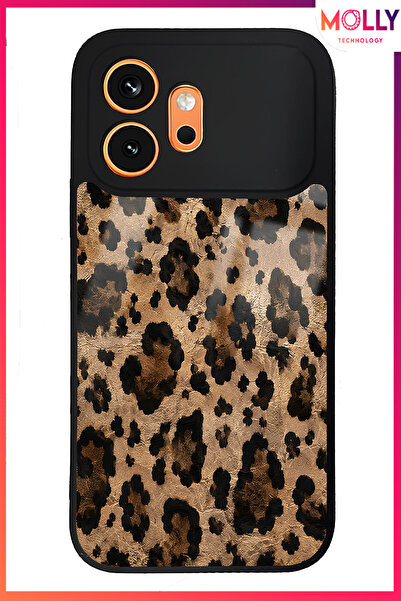 Molly HONOR 600 İçin Siyah Savanna Gold Desenli Glossy Silikon Kılıf