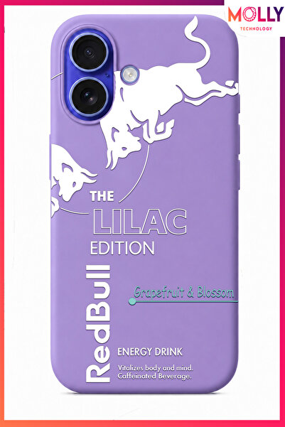 Molly iPhone 16 İçin Lavanta Redbull The Lilac Edition Desenli İçi Kadife Sil...