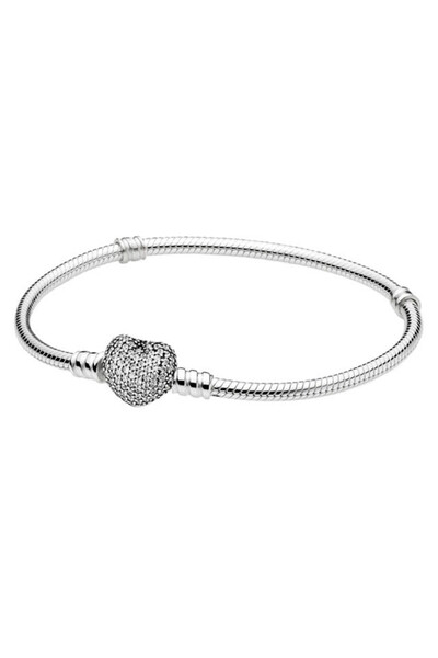 VeeShop Bratara snur pentru charmuri, tip , cu incuietoare inimioara cu crist...