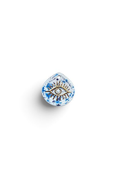 Hello Neo Jewelry El Yapımı Ve El Boyaması Nazar Gözü Damla Formlu Seramik Ko...