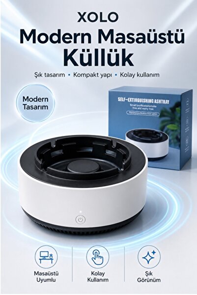 xolo Pilli Fanlı Küllük Çıkarılabilir Hazneli ve Filtre Süngerli Yıkanabilir