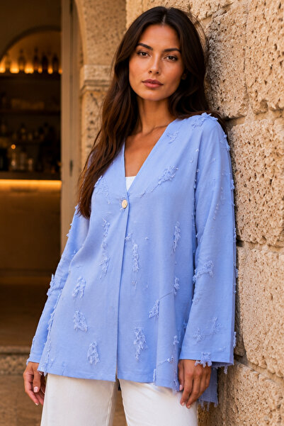 benguen Kimono sa resicama S2335 plavi