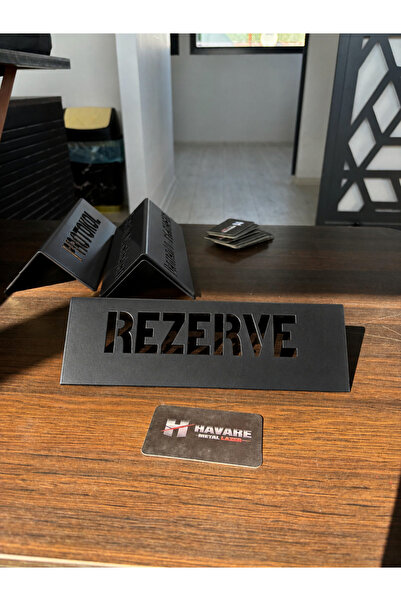 Metal Masa Rezervasyon Tabelası – Kalın Sağlam 2 mm | Kafe, Restoran ve Otel İçin | 24x15 cm