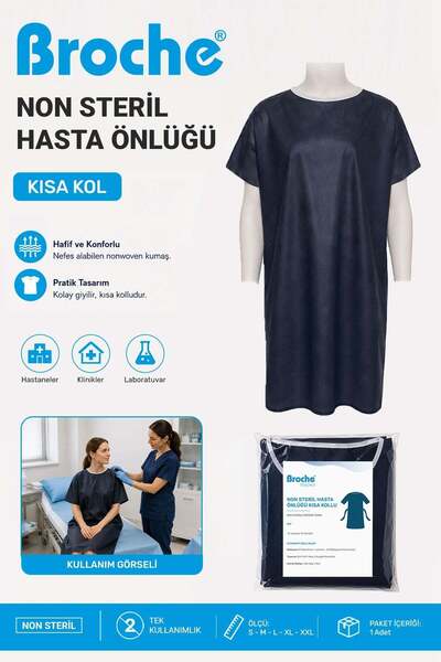 Broche NON STERİL HASTA ÖNLÜĞÜ KISA KOL M BEDEN 10'LU