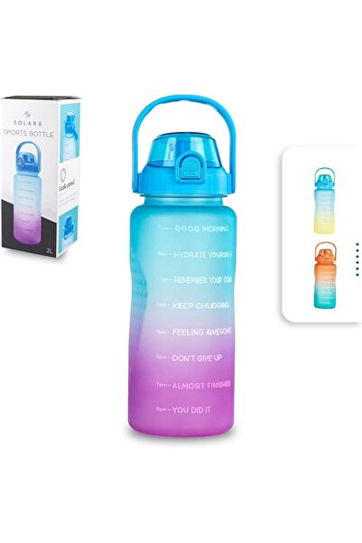 SOLARA Unbreakable Water Bottle 1 Litre with Motivational Time Marker, Leakpr...