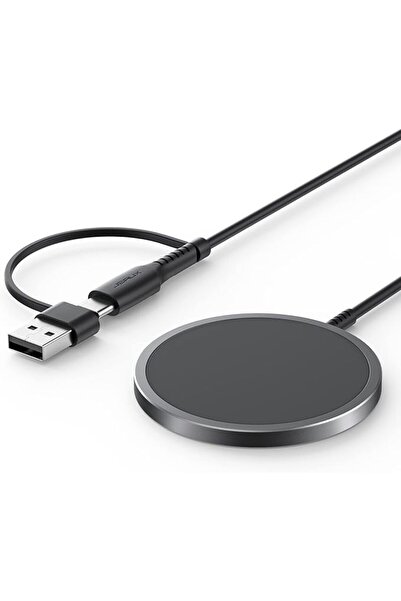 jsaux شاحن لاسلكي مغناطيسي لـ MagSafe، شحن سريع، منفذان |   شاحن ماج سيف بقوة...
