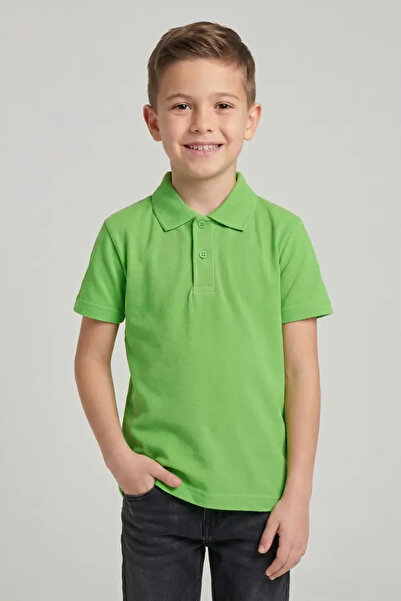 NACAR STORE Çocuk Unisex Pamuklu Polo Yaka Kısa Kol Okul Forması T-shırt (Oku...