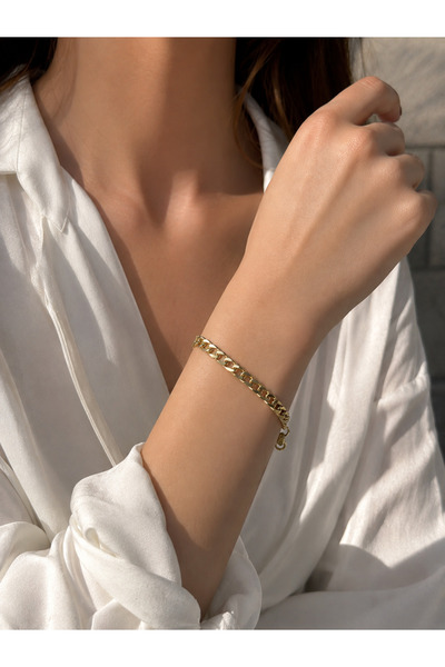 MODA Maisonlune Women's Gold Thick Chain Bracelet Stylish Classic Chain Design