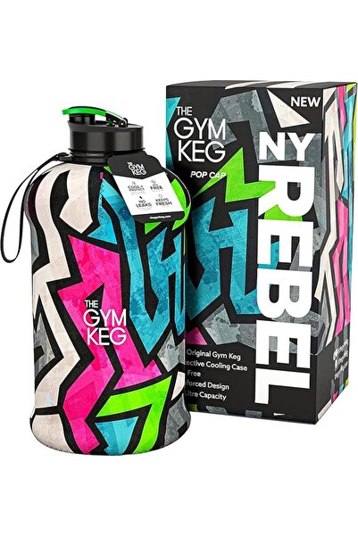 Alcoach THE GYM KEG Insulated Sports Water Bottle | Half Gallon | Carry Handl...