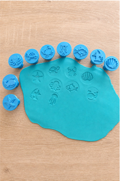 Generic Brand Mutlutren 9-Piece Sea Creatures Stamp Set – Clay, Sugar Paste, ...
