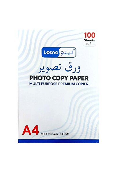 LEENO ورق طابعة A4، 100 ورقة، 80 جرام لكل متر مربع