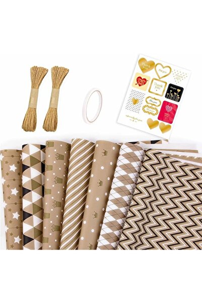 Yelajoy Gift Wrapping Paper Sheets Set,7 Pack Gift Kraft Wrap Paper,with Hemp...