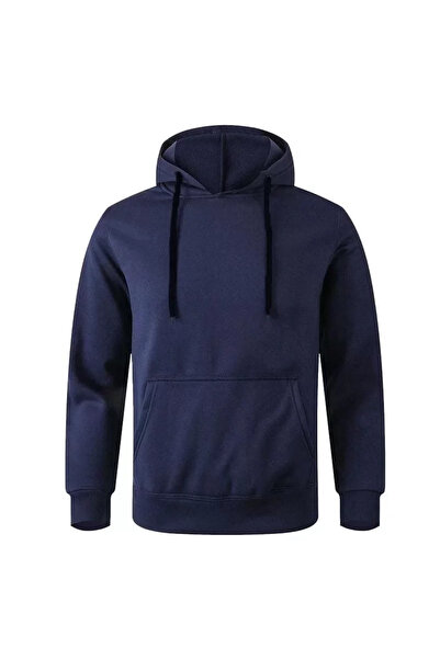 UFC 1985 TOP BRAND Men's long sleeve hooded basic sweatshirt hoodie - navy blue
